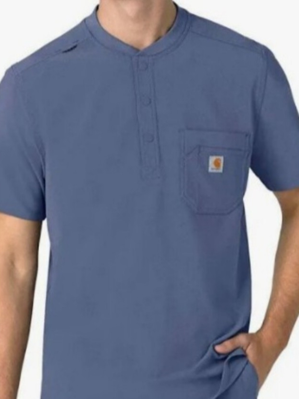 Carhartt Short-Sleeve Henley Pocket T-Shirt - Slate Blue Size 2XL Tall